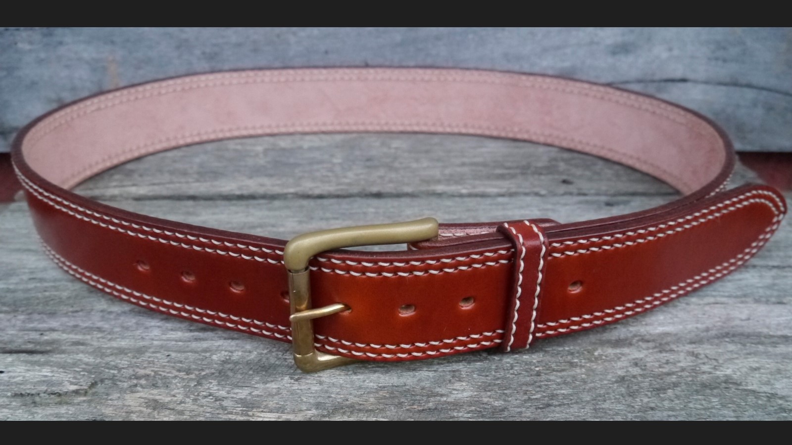 Men’s 2 Inch Wide Leather Belt Extra Heavy Hand Saddle Stitched in ...
