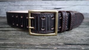 Oil Tan Extra Wide Brown Leather Belt - 46 - 48