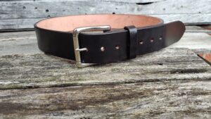 Men's 2 Inch Wide Leather Belt, Extra Heavy in Black